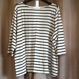 Ava & Viv classic black and white striped top women 4x